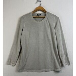 OSKA Cotton Blend Long Sleeve Knit Tee Womens Size 2 or 8 - 10 US Beige Stretch